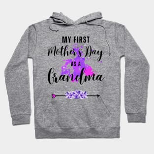 My first Mother's day as a grandma 2024 Funny Mothers Day Hoodie